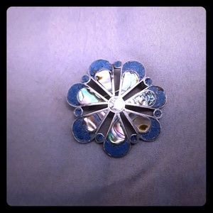 VTG Silver and Abalone BROOCH/PIN